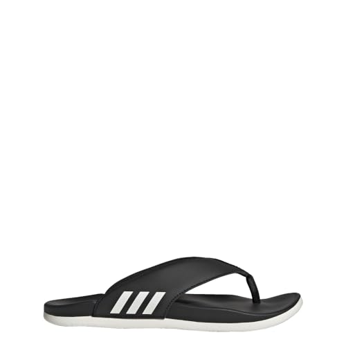 adidas womens Adilette Comfort Flip Flop Black/White/Black 7