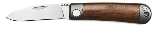 WESN The Henry - Cuchillo de articulación deslizante, titanio/madera de cerezo, patrimonio escandinavo moderno