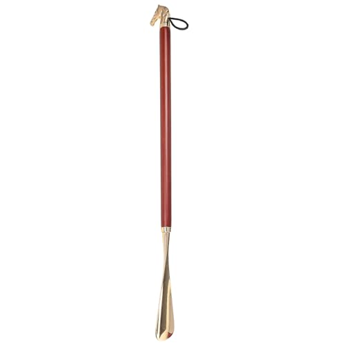 Chausse-pied poignée ergonomique Alasum 56 cm : lève-chaussures en bois marron