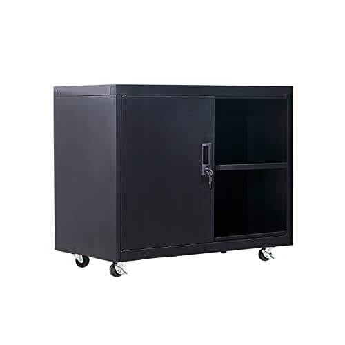 Fumedo Metal Mobile Lateral File Cabinet, Storage Locker,Printer Stand With Open Storage Shelves For Office,School,Home,Living Room. (Black) #TOP3