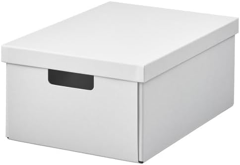 Amazon｜IKEA イケア 収納ボックス ふた付き ホワイト 25×35×16cm