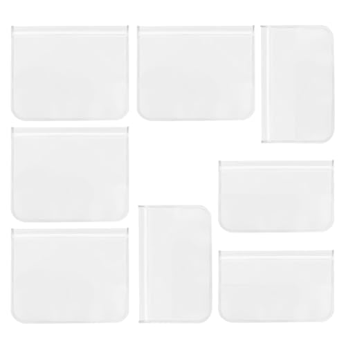 OUDQFCJ 8 piezas de Silicona Reutilizables, Grado alimenticio de PEVA, Congelar para Almacenamiento de Alimentos, Fruta, Sandwiches, Verduras, Sin BPA, para congelar alimentos (dos tamaños)