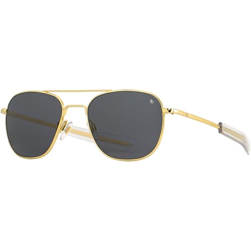 Image of Rothco 366 AO Eyewear Original Pilots Sunglasses Size : 55 MM,Color : Gold /Grey Lens