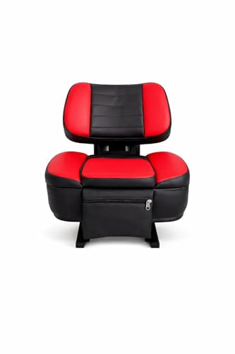 Image of Premium Tractor Seat Cover, Black and Red, Lining Stitched, Universal Fit for Most Tractor Models