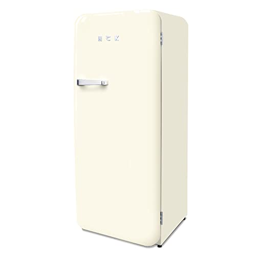 HCK Retro Refrigerator with Freezer 10 Cu.Ft,Single Door,Adjustable Shelves,Enamel Coating, ABS Interior, and Built-in Lighting,Suitable for Home Office College BC-330RD