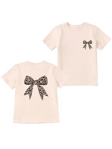 Image of Girls' Graphic Tees Summer Cute Tops Casual Short Sleeve Crew Neck T Shirts