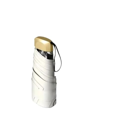 Generisch Minisombrilla con protección UV, paraguas de bolsillo, ligero (blanco)