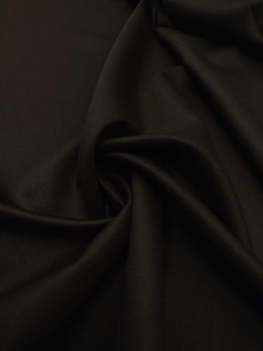 Tissu laine mérinos australienne marron VERCELLI coupon draperie haut de gamme pour tailleur