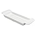 Madesmart Expandable Bath Tray for Bathtubs, Plastic Shower and Bath shelf caddy, white, Multifunctional bathtub bathroom organizer, Premiumwhite