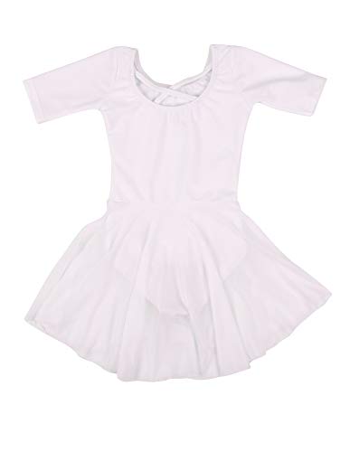 Leveret Kids Girls Skirt Leotard White Long Sleeve Size Toddler (2-4 Years)