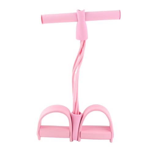 サンゲポニアン ヨガ用 ストレッチ用 フィットネス用 シットアップ用 プルロープ用 弾性抵抗バンド フォーチューブ トレーニングペダル器具 全身トレーニング ホームジム用 ポルタ (ピンク)