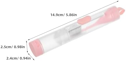 VILLCASE Portable Folding Travel Toothbrush and Built-in Toothpaste Container 2pcs with Soft Bristles Compact Plastic Toothbrush with Protective Case for Trips and Purse Use