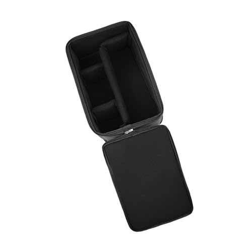 Bolsa para cámara digital grande en poliéster negro con compartimentos acolchados