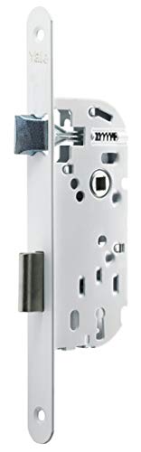Yale Y15R-A40/B/SF - Cerradura empotradora (135 mm, pestillo Durmiente, Eje 40 mm, Reversible, Blanco, 1 Llave, Llave incluida)