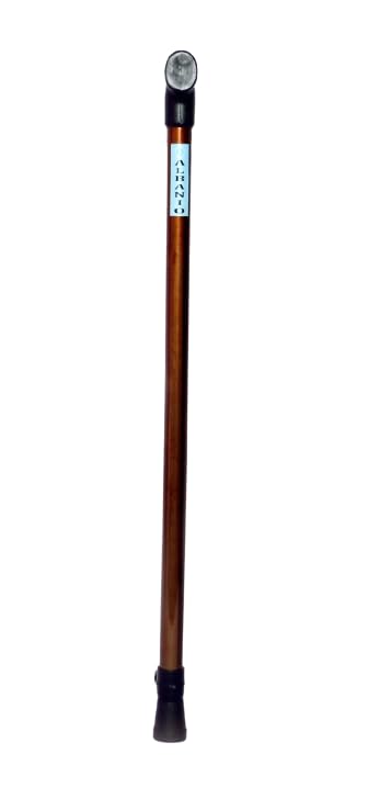 ALBANIO Single Leg Wooden Walking Stick Portable Lightweight Sturdy Free Standing Walking Stick for Seniors Adults Old Age People Patients (Brown)