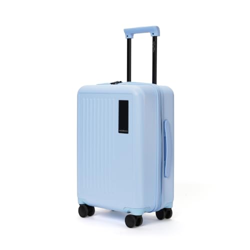 MOKOBARA The Transit Wave - Cabin Luggage | Small 54 cm Blue Polycarbonate 8 Wheel Trolley Hardsided Suitcase with Built in TSA Lock Travel Suitcase (Shy Blue)