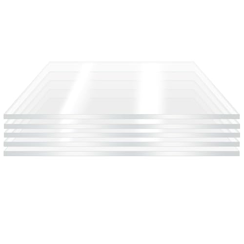 Image of 5 Pieces 11 x 14 inch Clear Acrylic Sheet Plexiglass - 0.04 inch(1mm) Thick, Use for Craft Projects, Signs, DIY Projects and More; Cut with Saw or Hand Tools