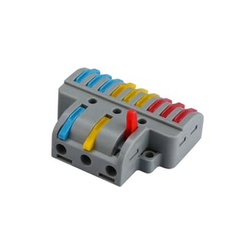 Image of ZIVIK 3 in 9 Out Quick Wire Connector, 1Pcs Push-in Releasable Cable Conductor, Secure & Removable Electrical Connector, Fast Terminal Block Distribution Wire Jointer Cable Conductor Clamp