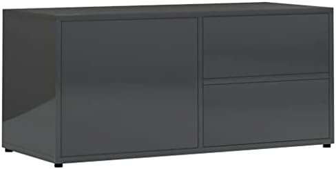vidaXL TV Cabinet with Drawers Living Room Bedroom Indoor Household Furniture Hifi Media Stand Stereo Cabinet TV Unit Storage Black Engineered Wood