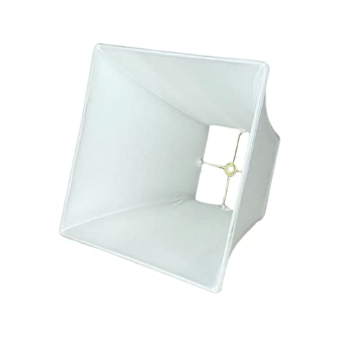 Image of Royal Designs, Inc. Regal Square Bell Lamp Shade, 7 x 14 x 11.5, Linen White (BSO-715-14LNWH)