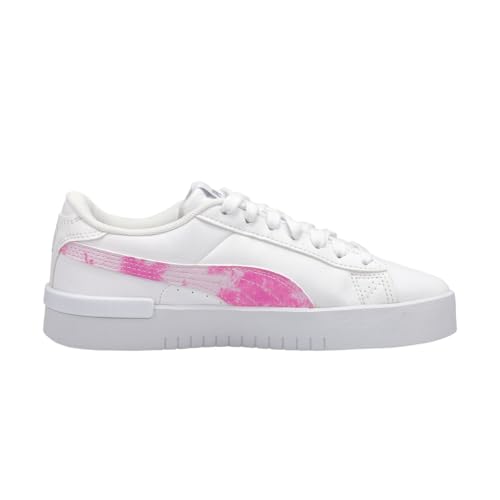 PUMA Girls' Jada Bleach Fashion Sneaker White/Pink 5 Medium US4