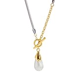 NINMQCFVG Clásico collar elegante de perlas bañado en dorado Regalo para fiesta de joyería blanca para mujeres