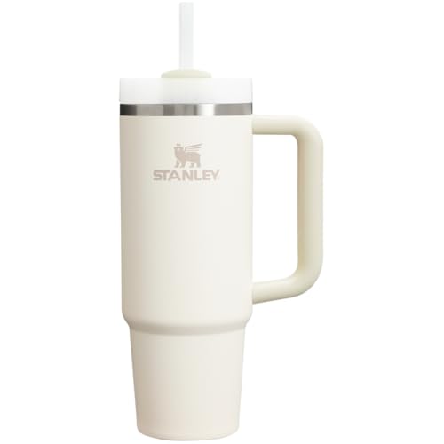 Stanley Quencher H2.0 Tumbler with Handle and Straw 30 oz | Flowstate 3-Position Lid | Cup Holder Compatible for Travel | Insulated Stainless Steel Cup | BPA-Free | Cream 2.0