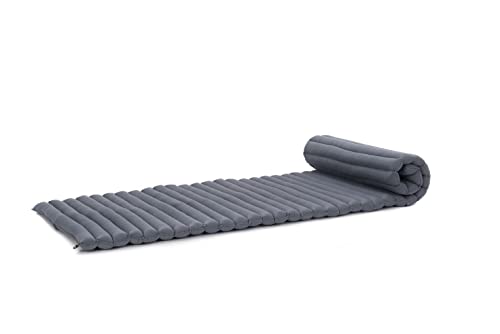 Image of Leewadee - Foldable Floor Mattress - Japanese Roll Up Futon -Trifold Tatami Mat- Guest Floor Bed - Camping Mattress - Thai Massage Mat, Kapok Filled, 75 x 28 inches, Anthracite