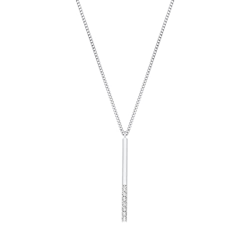 s.Oliver Chaîne avec pendentif Collier, avec Zirconia synth., 42+3 cm, Argent, Livré dans une Boîte Cadeau de Bijoux, 2031439
