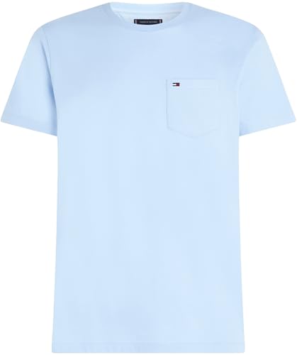 Tommy Hilfiger Herren T-Shirt Kurzarm Essential mit Brusttasche, Blau (Vessel Blue), M – Ansicht 5