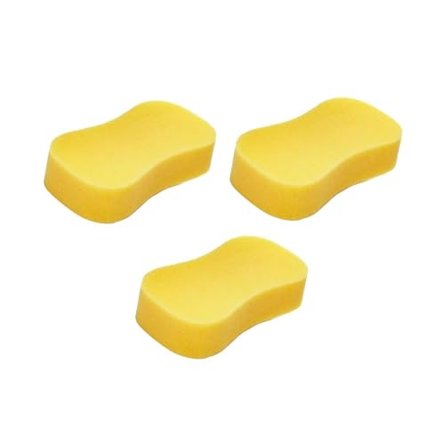 Image of Kandid Non-Scratch Sponge, Super Absorbent Multipurpose Sponge for Washing Cars, Motorbikes, Sports Bikes, Scooters, Bicycles, Walls, Kitchen Surfaces and Multi-Use Cleaning Sponges -3 Sponge (Yellow)