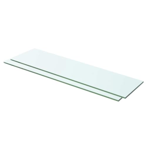 vidaXL 2X Estantes Panel Balda Placa Estantería para Casas o Tiendas de Pared Expositora Estantería Decoración de Vidrio Transparente 60x12cm