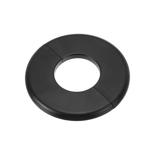 PATIKIL Wall Split Flange 1.73" (44mm),ABS Round Self-Adhesive Escutcheon Plate Buckles Water Pipe Cover for Kitchen Bathroom Arm Pipe Faucet Decoration, Black