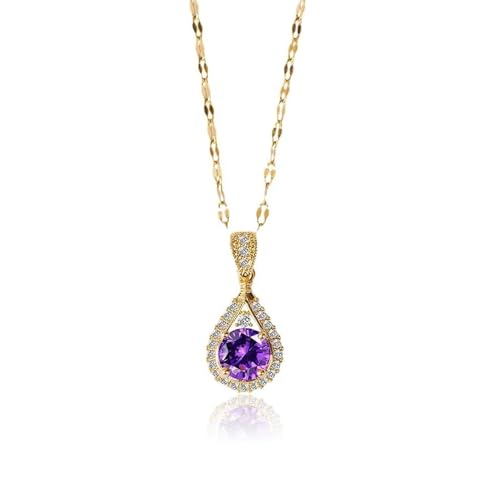 Collier goutte d'eau violet femme - Fini les tenues ternes grâce à ce bijou éclatant