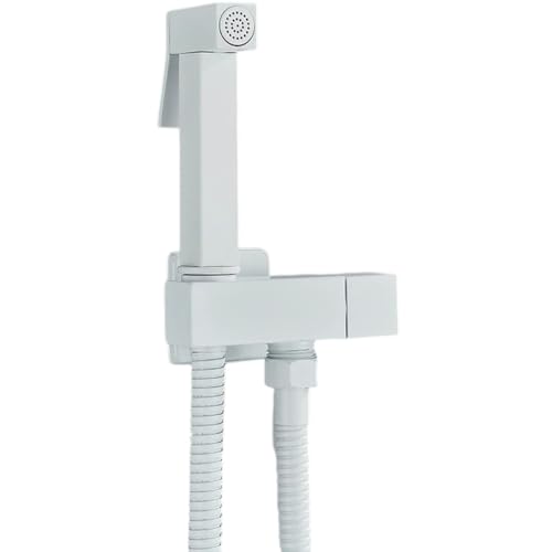 Grifo de bidé de latón con diseño minimalista blanco para inodoro 2