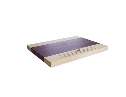 Tabla de cortar rectangular de madera Purple Heart y Maple miniatura 1