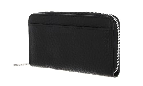 Esther Medium Portefeuille femme noir en cuir véritable avec compartiments cartes et monnaie
