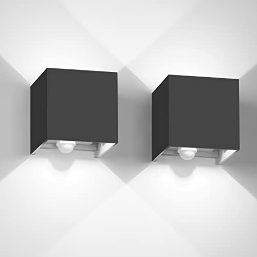 Kingwen 2 Stück LED Wandleuchten mit Bewegungsmelder 12W Wandleuchte...