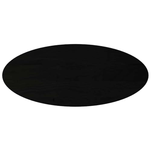 Plateau de table ovale chêne massif 140x60 dessus bois véritable marron foncé robuste