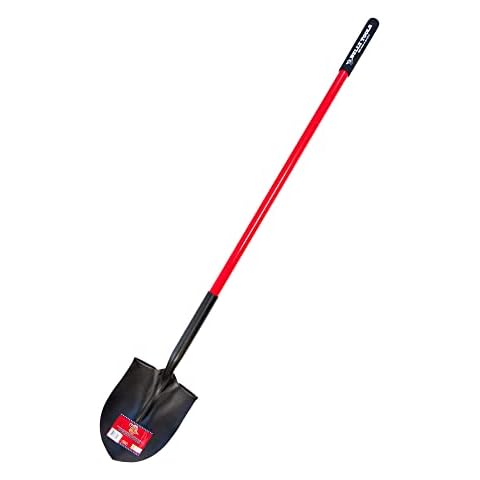 Bully Tools 82515 14-Gauge Round Point Shovel with Fiberglass Long Handle Cover