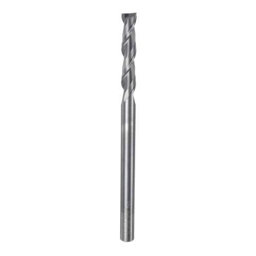 Image of uxcell Carbide Square End Mill, 3 /8 inch Diameter Uncoated 2 Flutes Milling Bit Cutter, for Aluminum Copper Non-Ferrous Metal, 3 /8 inch Shank 2-5 /16 inch Cut Length 6 inch Extra Long