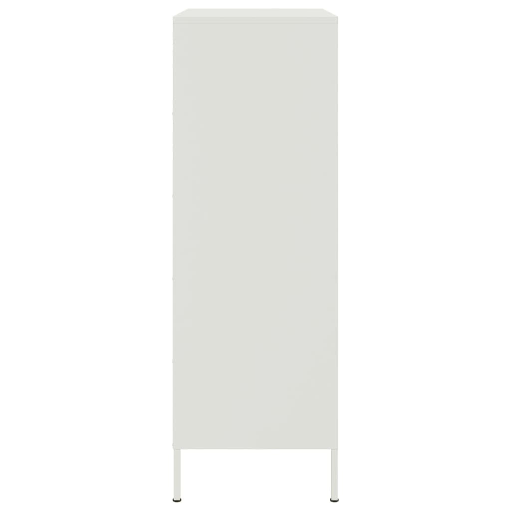 Armadio alto bianco, 68 x 39 x 113 cm, in acciaio, con ante