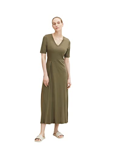TOM TAILOR Damen Basic Maxikleid 1031787, 11848 - Jungle Soil Green, 36