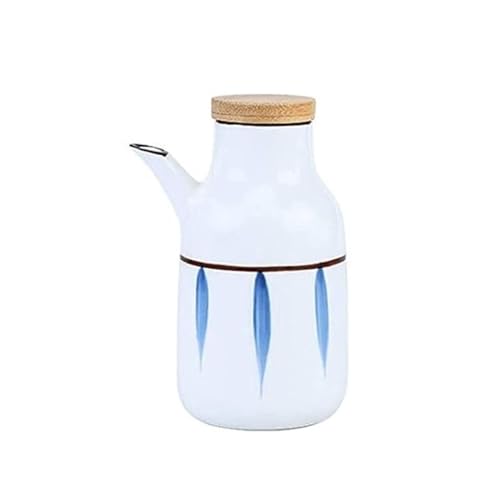 NTIYOU Dosificador de Aceite y Vinagre Dispensador de Aceite y vinagre, BOT Small 350ML Lata de Aceite de cerámica Botella de vinagre Cocina Artesanal de Estilo japonés Condimento