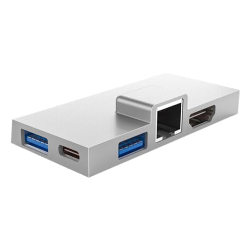 Rfeeuubft Estación de Acoplamiento 7 en 1 Hub Tipo C Pro 8 9 X con Lector de Tarjetas de Memoria USB 3.0 RJ45 4K