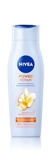 NIVEA Power Repair Reparatur Shampoo (250 ml), reparierendes Haarshampoo gegen Spliss mit Squalan Serum und Monoi-Öl, Pflegeshampoo für gesunde Haare und mehr Glanz