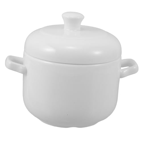 Cabilock Olla De Cerámica Para Guisos Sopas y Flanes Capacidad Como Tazón Pequeño Para Cocinar Al Vapor o Preparar Aperitivos Olla De Porcelana Con Tapa
