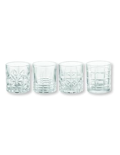 Brandani Bicchiere Blues Decori Assortiti Set 4 Pz Vetro - Capacità 33 Cl - Elegante e Resistente
