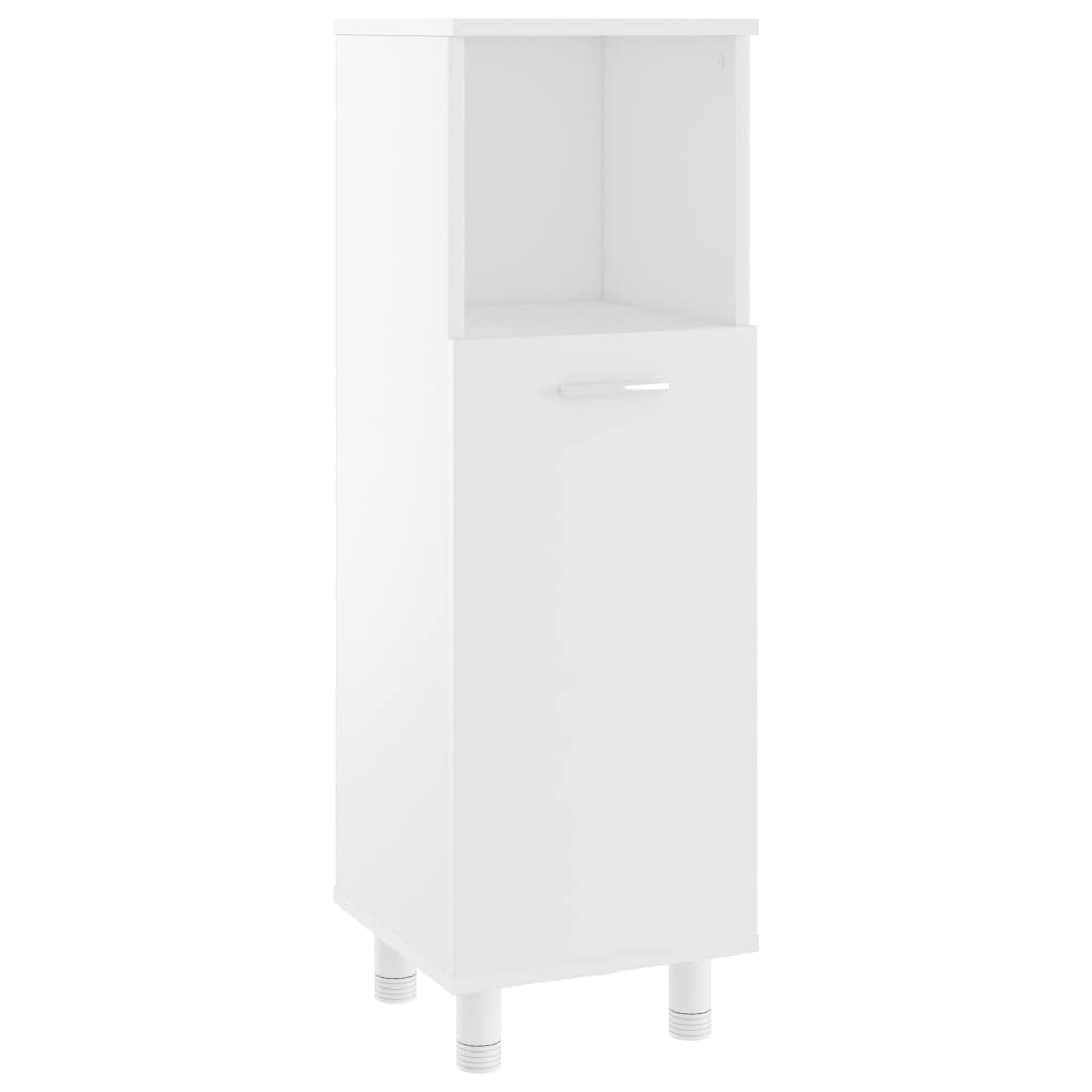 3-częściowy zestaw mebli łazienkowych, biały materiał drewnopochodny, szafka z lustrem, szafka środkowa, szafka pod umywalkę, 80 x 20,5 x 64 cm, miejsce do przechowywania łazienki, nowoczesne