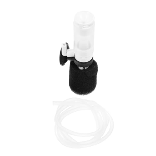 Levemolo 1 セット 水族館 脱水フィルター 水槽清掃 模造籐のゴミ箱 冷蔵庫のコンテナ ミニチュア装飾 吸盤付きフィルター 小さなカ 型 エア駆動式魚フィルター 多層魚フィルター